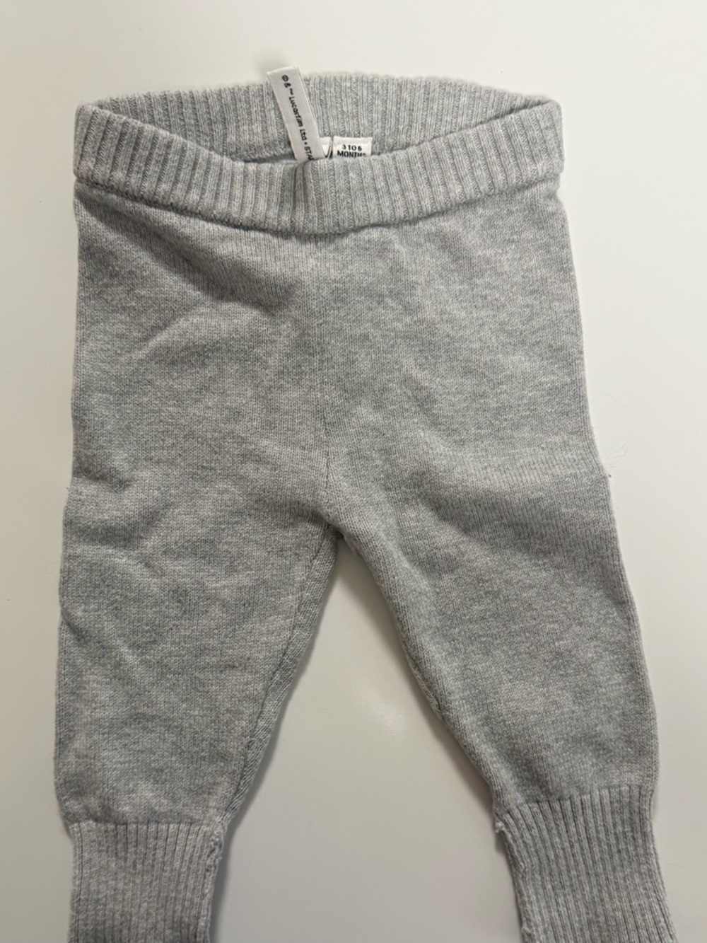 Janie and Jack Light Gray Knit Baby Pants